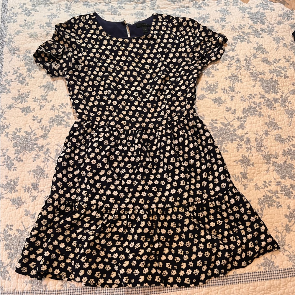 Jcrew Navy & White Floral Dress